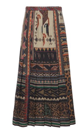 Pleated Wool-Silk Midi Skirt By Etro | Moda Operandi
