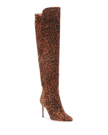 Aquazzura Gainsbourg Jaguar Knee Boots | Neiman Marcus