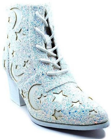 YRU - Aura White Glitter Boots - Buy Online Australia – Beserk