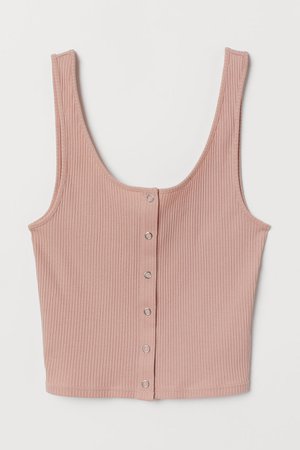 Tank Top with Snap Fasteners - Dusty rose - | H&M US