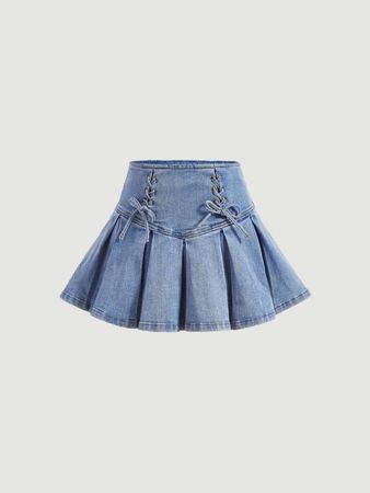 Denim Flared Skirt