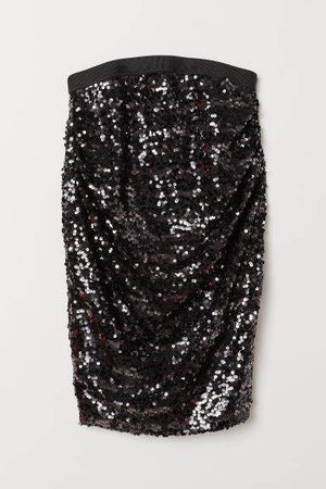 MAMA Skirt with Sequins - Black