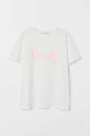 T-shirt with Silicone Print - White