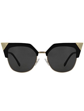 Fendi Black Gold Iridia Cat Eye Sunglasses - Tradesy