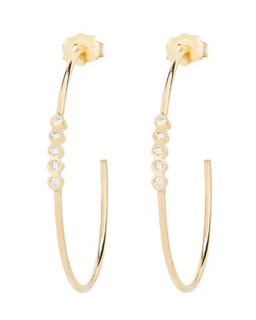 Zoë Chicco Bezel Diamond Hoop Earrings | INTERMIX®