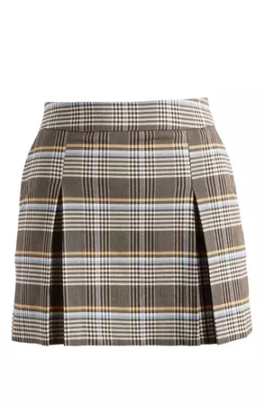 Topshop Plaid Tailored Pleated Miniskirt | Nordstrom