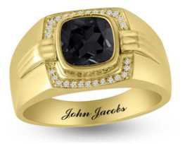 zales mens ring onyx black gem gemstone jewel jewelry gold golden diamond diamonds engraved name personalized monogrammed