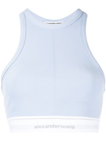 Shop Alexander Wang reflective logo racerback top with Express Delivery - FARFETCH