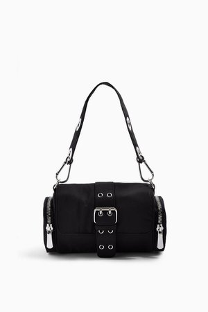 Black Nylon Buckle Shoulder Bag | Topshop