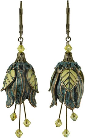 Amazon.com: NoMonet Hand Painted Flower Fairy Earrings - Modern Love Earrings in Chocolate and Silver: Clothing, Shoes & Jewelry