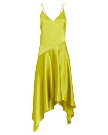 Silk Asymmetrical Slip Dress