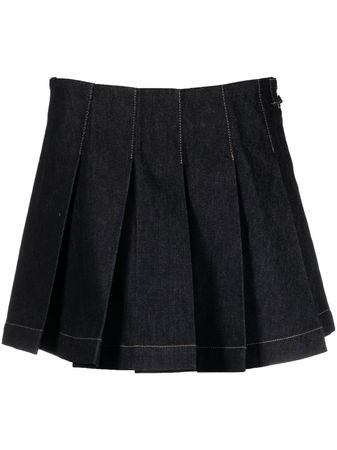REMAIN Pleated Denim Mini Skirt