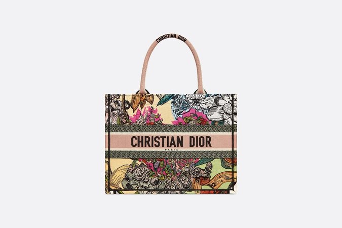 Small Dior Book Tote Multicolor Cœur En Fleurs Embroidery - Bags - Women's Fashion | DIOR
