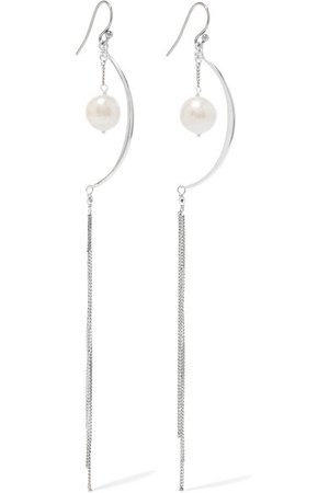 Chan Luu | Silver and pearl earrings | NET-A-PORTER.COM