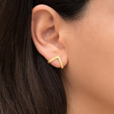 Triangle earring studs gold stud earrings silver stud | Etsy