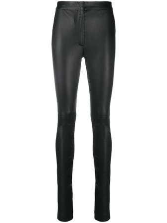 Off-White Leather Skinny Trousers - Farfetch