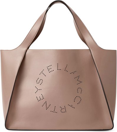 Perforated Logo Faux Leather Tote