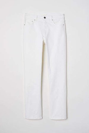 Ankle-length Slim-fit Pants - White