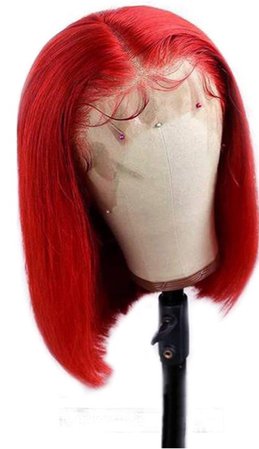red frontal bob wig