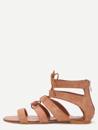 Peep Toe Caged Cut Out Gladiator Sandals