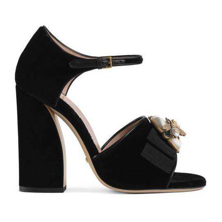Velvet sandal with bee - Gucci Women's Sandals 524661K4D801059