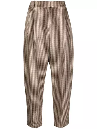 Stella McCartney Houndstooth Cropped Trousers - Farfetch