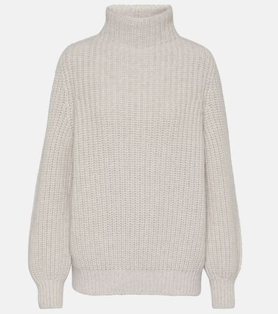 Oversized Cashmere Turtleneck Sweater in Beige - Loro Piana | Mytheresa