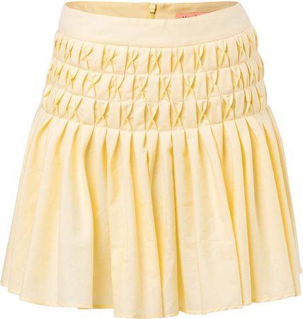 Maggie Marilyn Come Away Smocked Cotton Mini Skirt