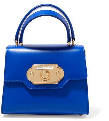 Welcome Small Leather Tote - Blue