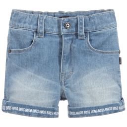 BOSS - Boys Blue Denim Shorts | Childrensalon