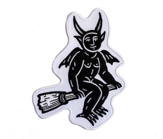 Woodcut Devil Embroidered Iron on Patch Witchcraft Magick - Etsy Sweden