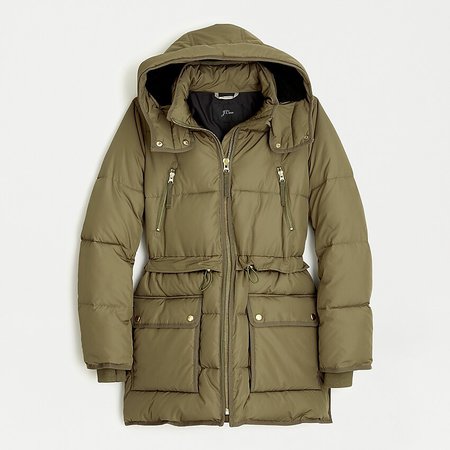 J.Crew: Chateau Puffer Jacket With Primaloft® olive