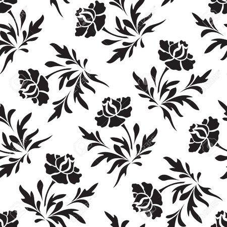 Black flowers pattern