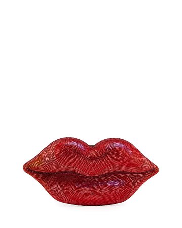 Judith Leiber Hot Lips Crystal Clutch Bag In Dark Red | ModeSens