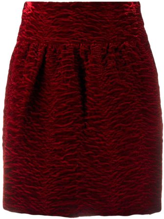 textured high-waisted mini skirt