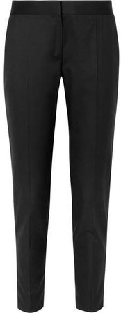 Vivian Zip-detailed Wool-twill Straight-leg Pants - Black