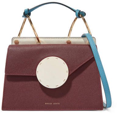 Phoebe Bis Color-block Textured-leather Shoulder Bag - Brown