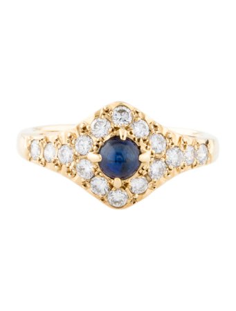 CHRISTIAN DIOR, Vintage 18K Sapphire & Diamond Ring