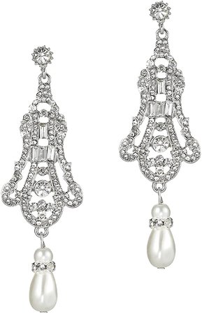BABEYOND 1920s Flapper Art Deco Gatsby Earrings 20s Flapper Gatsby Accessories Vintage Wedding Dangle Pearl Earrings: Amazon.ca: Clothing & Accessories