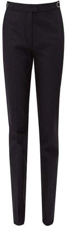 Armon Mid Rise Cotton Faille Trousers - Womens - Navy