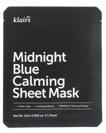 Dear Klairs Midnight Blue Calming Sheet Mask, 1 Sheet, 0.85 fl oz (25 ml