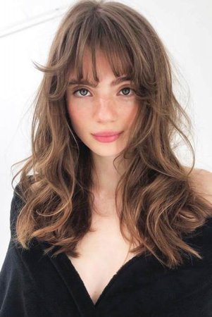 brown hair middle part bangs - Google Search
