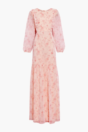 MIKAEL AGHAL Ruffled floral-print georgette maxi dress