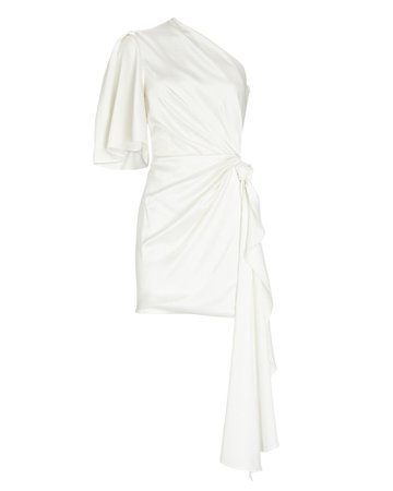Solace London Marcie Ruched One-Shoulder Mini Dress | INTERMIX®