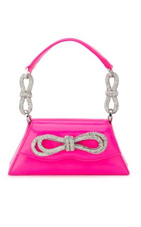 Samantha Double Bow Patent Leather Mini Handbag By Mach & Mach | Moda Operandi