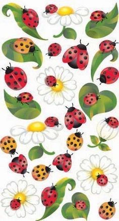 lady bugs, red, black, polka dots