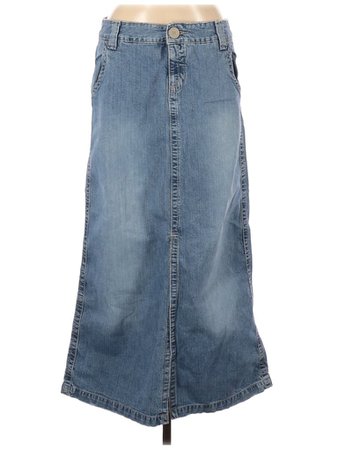 Hydraulic 100% Cotton Solid Blue Denim Skirt Size 13 - 14 - 55% off | thredUP