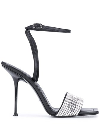 Alexander Wang Crystal Strap Logo Sandals - Farfetch