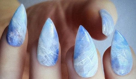 Blue marble nails