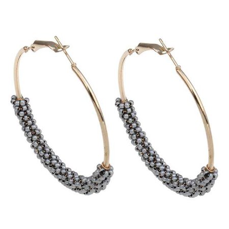 YYW Hoop Earring Wholesale Lot Glass Seed Beads Charms Designs 50mm 1 Pair Gold color Big Round Circle Loop Hoop Earrings-in Hoop Earrings from Jewelry & Accessories on Aliexpress.com | Alibaba Group